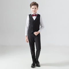 Flower Boys Formal Wedding Suit Kids Prom Party Tuxedo Blazer Children's Day Pinao Performance Costume school uniform 2-14T