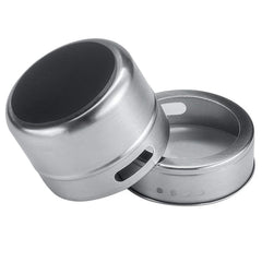 Magnetic Stainless Steel Spice Jar Set Kitchen Storage