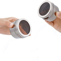 Magnetic Stainless Steel Spice Jar Set Kitchen Storage