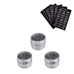 Magnetic Stainless Steel Spice Jar Set Kitchen Storage