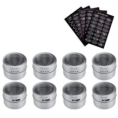 Magnetic Stainless Steel Spice Jar Set Kitchen Storage