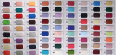 A fabric color swatch chart featuring eighty-one numbered samples in various shades.