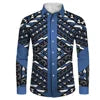 Plus Size Casual Black White Tribal Printing Wholesale Price Polynesian Custom Pattern Mens Shirts Long Sleeve Shirts for Men