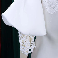 Women Bodycon Mesh Patchwork White Lace Sexy Dress Women Solid Elegant Office Midi Party Half Sleeve Autumn Dresses African