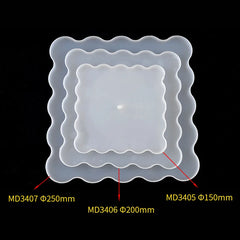 DIY Crystal Silicone Mold Three-layer Fruit Plate Tea Plate Disc Epoxy Resin Molds Cup Pad Mould For Resin Art Home Decoration