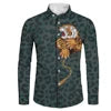 Plus Size Casual Black White Tribal Printing Wholesale Price Polynesian Custom Pattern Mens Shirts Long Sleeve Shirts for Men