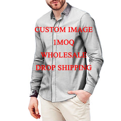 Plus Size Casual Black White Tribal Printing Wholesale Price Polynesian Custom Pattern Mens Shirts Long Sleeve Shirts for Men