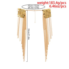 Showlu Store Nation 0 IngeSight.Z Gold Color Metal Chain Sequins Shoulder Body Chain for Women Punk Sexy Harness Tassel Epaulette Shoulder Tops Chain