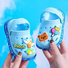 Showlu Fashion Store 0 style 4 / 18 (insole 12cm) Kids Sandals Hole Children's Shoes Slippers Soft Anti-Skid Cartoon DIY Design Hole Baby Shoes Sandy Beach For Boys Girls