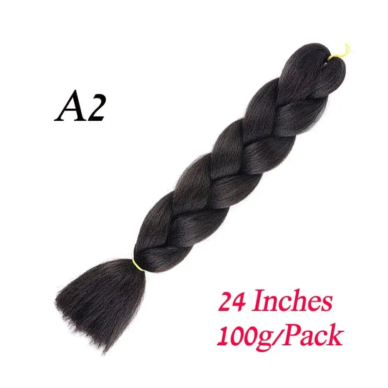 Showlu Store Nation 0 A2 / 24inches / China|1Pcs/Lot Lihui 24" Synthetic Braiding Hair Ombre Braiding Hair Packs Jumbo Braid Hair For Women Wholesale DIY Hairstyle Blue Grey