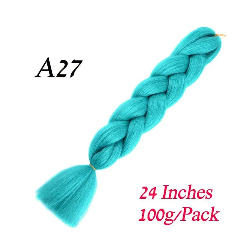 Showlu Store Nation 0 A27 / 24inches / China|1Pcs/Lot Lihui 24" Synthetic Braiding Hair Ombre Braiding Hair Packs Jumbo Braid Hair For Women Wholesale DIY Hairstyle Blue Grey