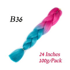 Showlu Store Nation 0 Lihui 24" Synthetic Braiding Hair Ombre Braiding Hair Packs Jumbo Braid Hair For Women Wholesale DIY Hairstyle Blue Grey