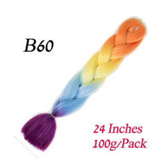 Showlu Store Nation 0 B60 / 24inches / China|1Pcs/Lot Lihui 24" Synthetic Braiding Hair Ombre Braiding Hair Packs Jumbo Braid Hair For Women Wholesale DIY Hairstyle Blue Grey