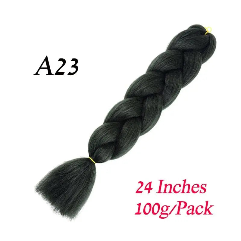 Showlu Store Nation 0 A23 / 24inches / China|1Pcs/Lot Lihui 24" Synthetic Braiding Hair Ombre Braiding Hair Packs Jumbo Braid Hair For Women Wholesale DIY Hairstyle Blue Grey