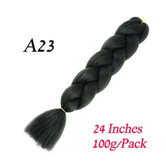 Showlu Store Nation 0 A23 / 24inches / China|1Pcs/Lot Lihui 24" Synthetic Braiding Hair Ombre Braiding Hair Packs Jumbo Braid Hair For Women Wholesale DIY Hairstyle Blue Grey