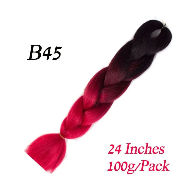 Showlu Store Nation 0 B45 / 24inches / China|1Pcs/Lot Lihui 24" Synthetic Braiding Hair Ombre Braiding Hair Packs Jumbo Braid Hair For Women Wholesale DIY Hairstyle Blue Grey