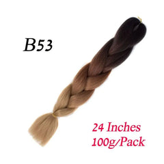 Showlu Store Nation 0 B53 / 24inches / China|1Pcs/Lot Lihui 24" Synthetic Braiding Hair Ombre Braiding Hair Packs Jumbo Braid Hair For Women Wholesale DIY Hairstyle Blue Grey