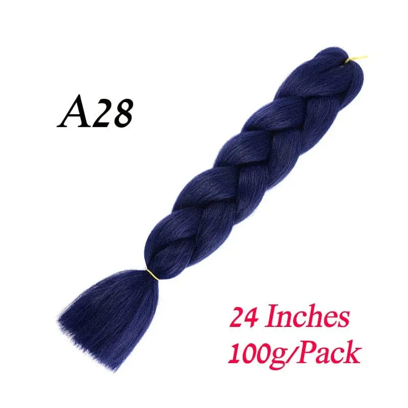 Showlu Store Nation 0 A28 / 24inches / China|1Pcs/Lot Lihui 24" Synthetic Braiding Hair Ombre Braiding Hair Packs Jumbo Braid Hair For Women Wholesale DIY Hairstyle Blue Grey