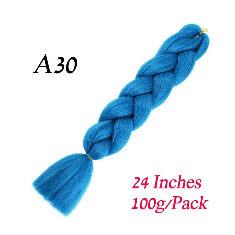 Showlu Store Nation 0 A30 / 24inches / China|1Pcs/Lot Lihui 24" Synthetic Braiding Hair Ombre Braiding Hair Packs Jumbo Braid Hair For Women Wholesale DIY Hairstyle Blue Grey