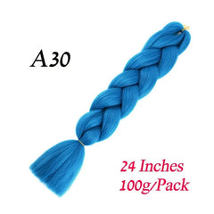 Showlu Store Nation 0 A30 / 24inches / China|1Pcs/Lot Lihui 24" Synthetic Braiding Hair Ombre Braiding Hair Packs Jumbo Braid Hair For Women Wholesale DIY Hairstyle Blue Grey