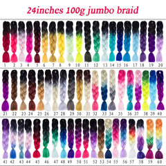Showlu Store Nation 0 Lihui 24" Synthetic Braiding Hair Ombre Braiding Hair Packs Jumbo Braid Hair For Women Wholesale DIY Hairstyle Blue Grey