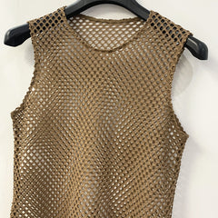 Summer Big Mesh Cut Out Fashion Style Male Model Vest SHOWLU FASHION STORE
