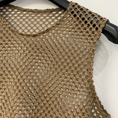 Summer Big Mesh Cut Out Fashion Style Male Model Vest SHOWLU FASHION STORE