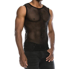 Summer Big Mesh Cut Out Fashion Style Male Model Vest SHOWLU FASHION STORE
