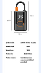 Portable Digital Air Compressor Tire Inflator 12V Wireless