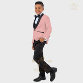 Boys' formal suit 3 pcs white jacket vest pants with black tie, kids' uniform set custom tuxedo for wedding prom birthday party