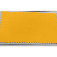 A rectangular fabric swatch in a vibrant yellow color with a visible diagonal twill weave.