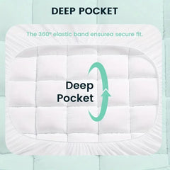 HGETVE Extra Thick Mattress covers Topper 1000Gsm Cooling Noiseless Breathable Fitted 8-21 Deep Pocket Machine Washable