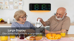 13-Inch LED Digital Wall Clock with RGB Night Light