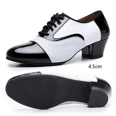 Modern Dance Shoes For Men Soft Performance Leather Breathable Social Latin Dance Square Formal Dress Jazz Dance Shoes Sneakers