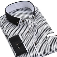 White Big Size 5XL Men Dress Shirt 2026 New Long Sleeve Slim Fit Button Down Collar Good Quality Printed Business Shirts