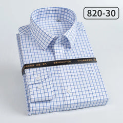 Men's pure cotton long sleeved shirt slim fit high-end light luxury 100 count striped heterochromatic collar wrinkle resistant a