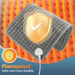 Electric Heating Pad Adjustable Temperature Timer Plush Warm Mat
