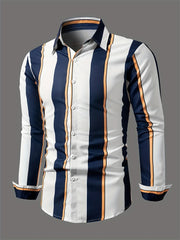 Fashion Square stripe patterns 3D Print Mens Long Sleeve Shirt Autumn Button Down Casual Animal Shirt Lapel Mens Clothing Tops