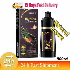 Hair Color Shampoo for Gray Hair 3 in 1 Black Hair Dye Shampoo for Women&Men Natural Herbal Safety Nourishing Hair Care Cream