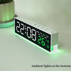 LED Digital Alarm Clock Mood Light Temperature Display