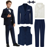 Boys Suit Set Kid Wedding Tuxedo Teenager Easter Formal Outfit Halloween Chritmas Birthday Party Gift School Performance Blazer