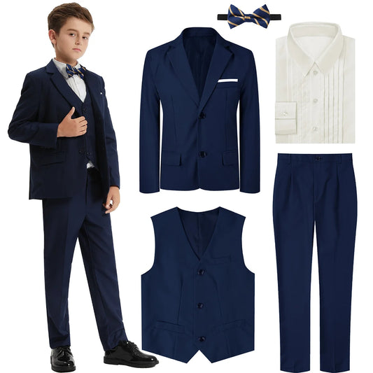 Boys Suit Set Kid Wedding Tuxedo Teenager Easter Formal Outfit Halloween Chritmas Birthday Party Gift School Performance Blazer
