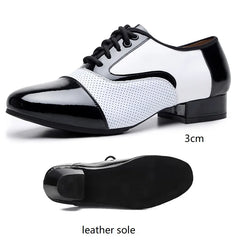 Modern Dance Shoes For Men Soft Performance Leather Breathable Social Latin Dance Square Formal Dress Jazz Dance Shoes Sneakers