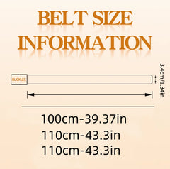 A diagram showing a belt with a width of 3.4 centimeters and lengths of 100 or 110 centimeters.