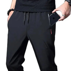 Men's Casual Pants Straight Slim Fit Elastic Waist Jogger Korean Classic Blue Black Gray Male Brand Trousers Plus Size