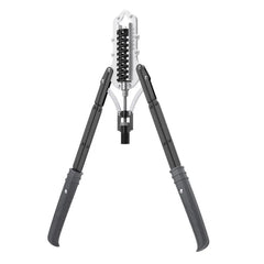 An adjustable hydraulic arm strength trainer with black handles and a central spring mechanism.