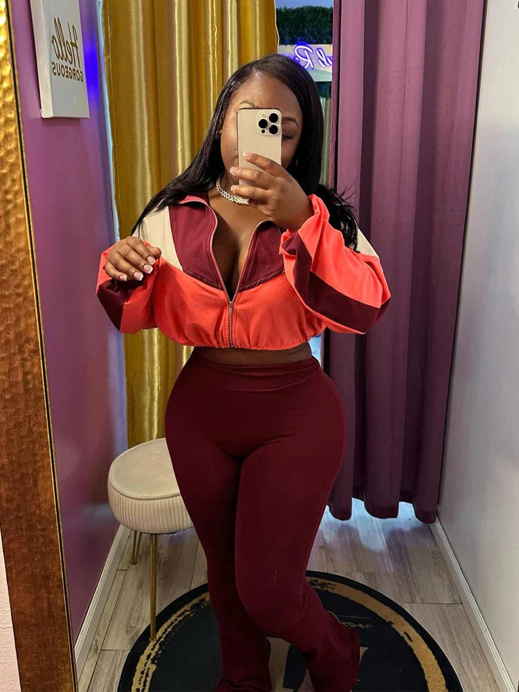 Fall 2024 Women Clothes Two Piece Tracksuits Activewear Sets Clothing 2 Piece Set Women Trending Slim Flare Yoga Pants Suit Set SHOWLU FASHION STORE