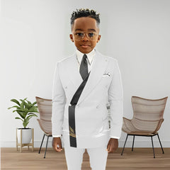 Suit For Boys Fashion Design Double Breasted Blazer Kids Wedding Tuxedo 2 Piece Set Jacket Pants 2-16 Years Old