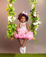 JDY Custom Flower Girl Dress Wedding Cute Baby Tiered Simple Kids' Birthday Party First Communion Ball Gown