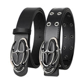 Men's Belt Punk Alien Buckle Belt Vintage Gothic Y2K Belt Men or Women Street Punk PU Leather Designer Waistband Pair with Jeans